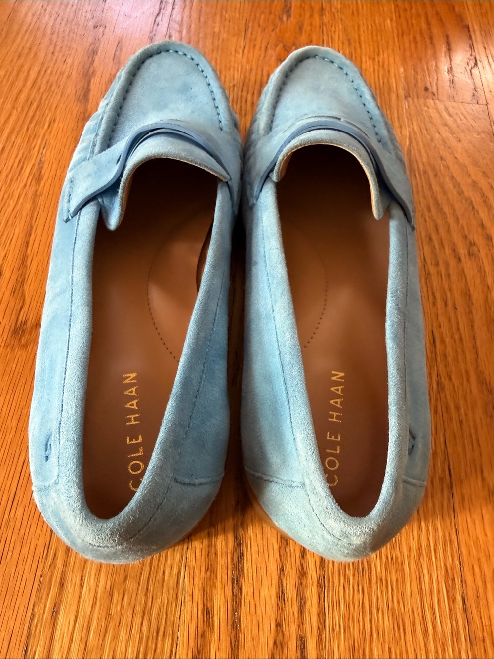 Cole Haan Blue Suede Penny Loafers Women’s Size 9B - Picture 4 of 5